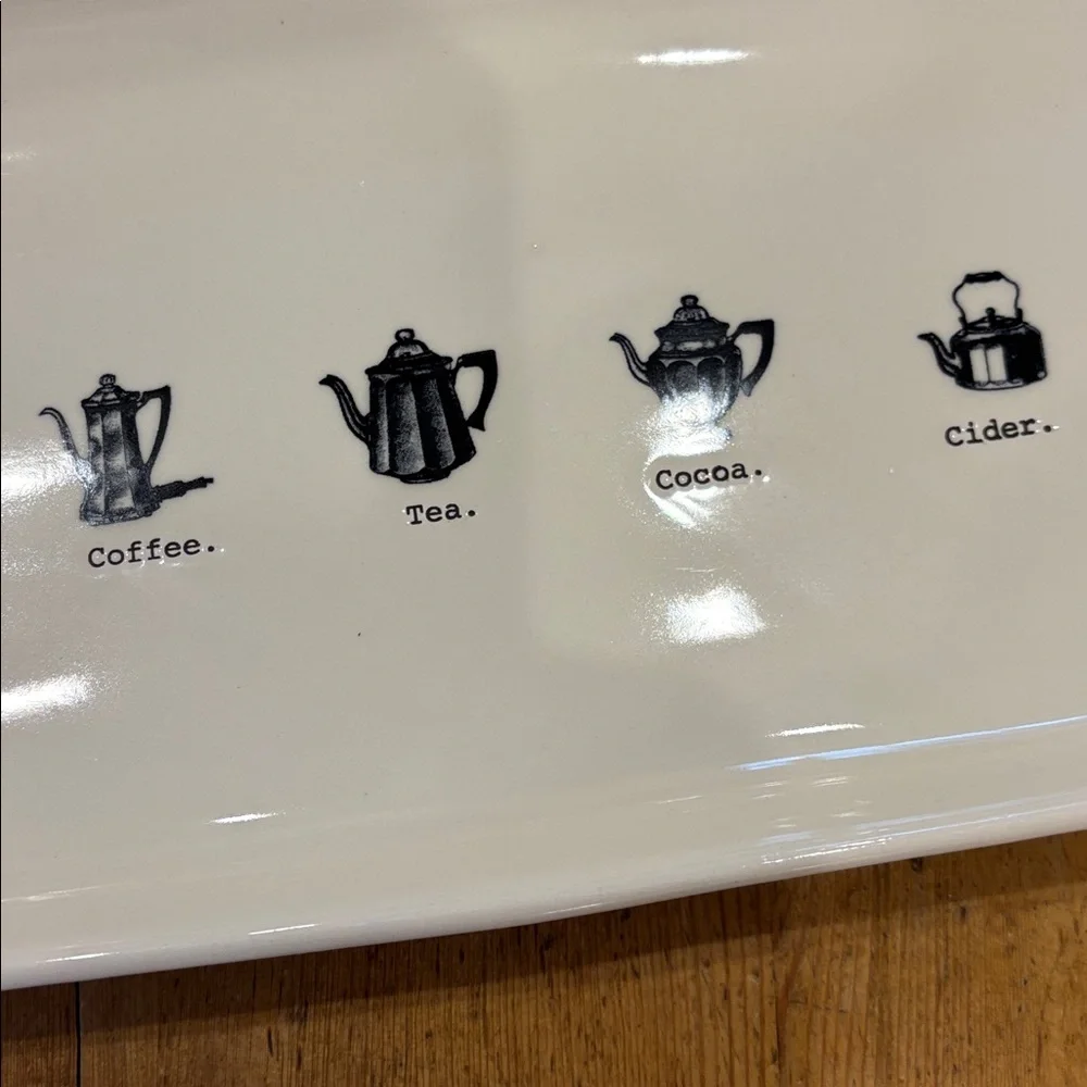 Rae Dunn winter beverage serving‎ tray coffee tea cocoa cider artisan collection